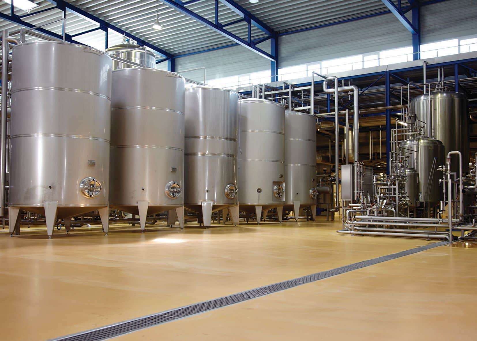 Polyurethane flooring for food industry